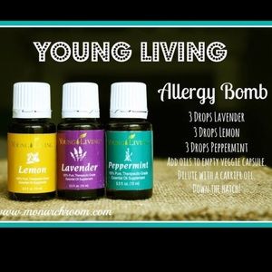 Young Living lemon, lavender, & peppermint